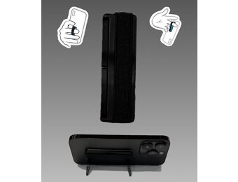 Sling Grip Strap with Stand for Mobile Phone  - Black