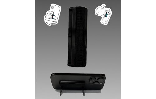 Sling Grip Strap with Stand for Mobile Phone  - Black