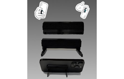 Sling Grip Strap with Stand for Mobile Phone  - Black