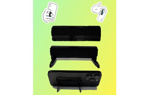 Sling Grip Strap with Stand for Mobile Phone  - Black