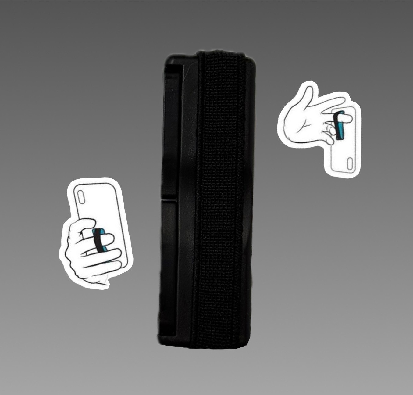 Sling Grip Strap with Stand for Mobile Phone  - Black