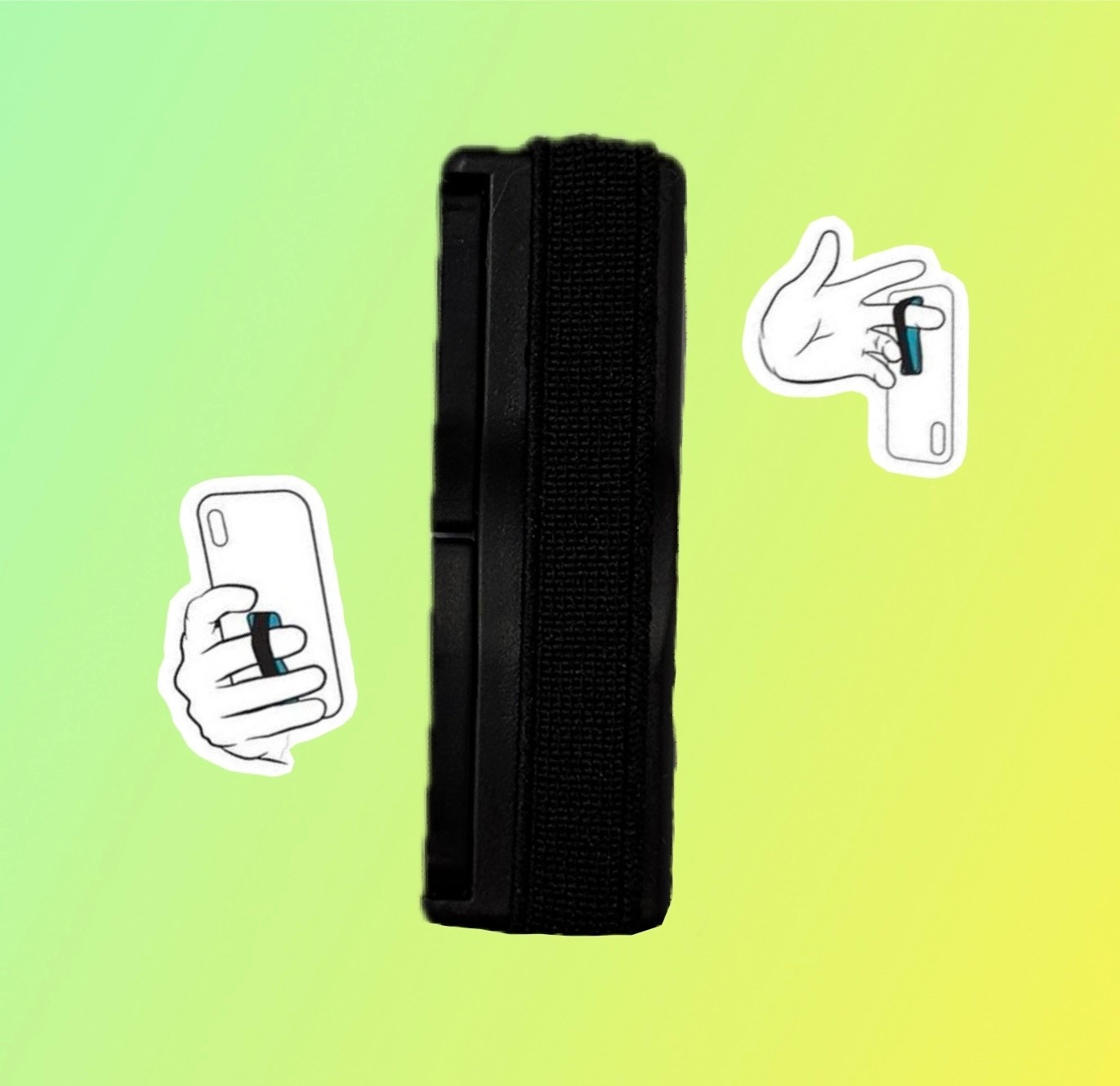 Sling Grip Strap with Stand for Mobile Phone  - Black