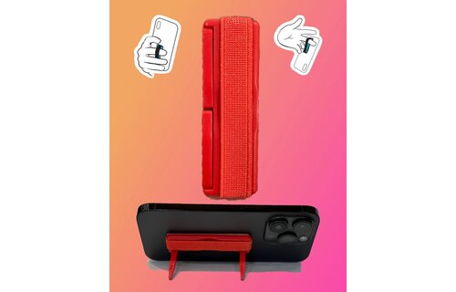 Sling Grip Strap with Stand for Mobile Phone  - Red
