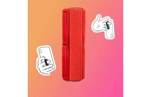 Sling Grip Strap with Stand for Mobile Phone  - Red