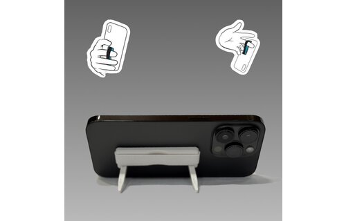 Sling Grip Strap with Stand for Mobile Phone  - White