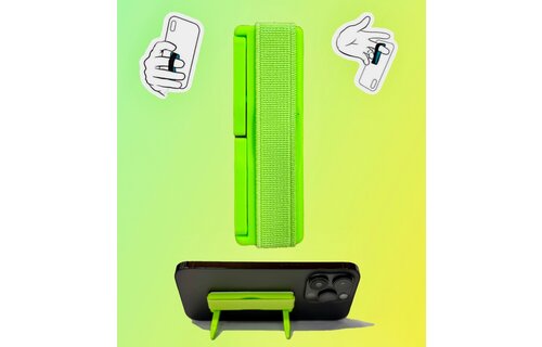 Sling Grip Strap with Stand for Mobile Phone  - Green