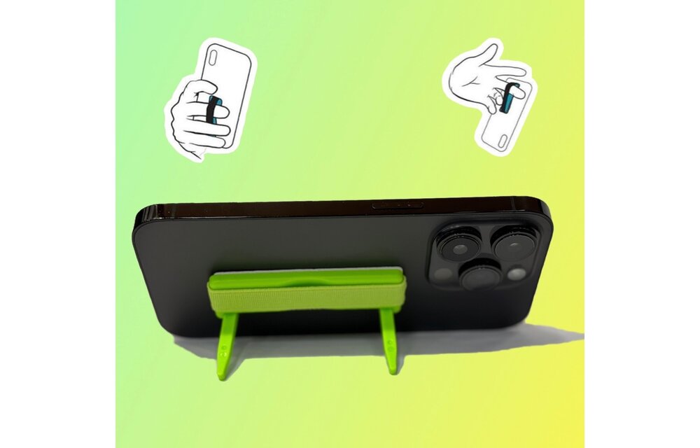 Sling Grip Strap with Stand for Mobile Phone - Green