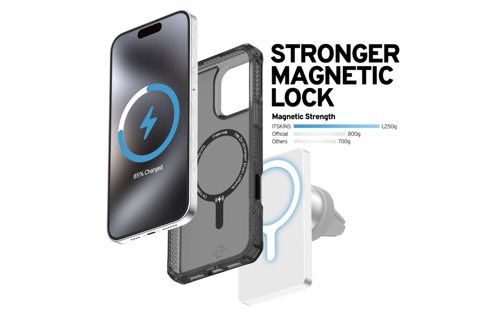 ITSKINS Hybrid R Vapor Touch MagSafe Case for iPhone 16 Pro - Smoke