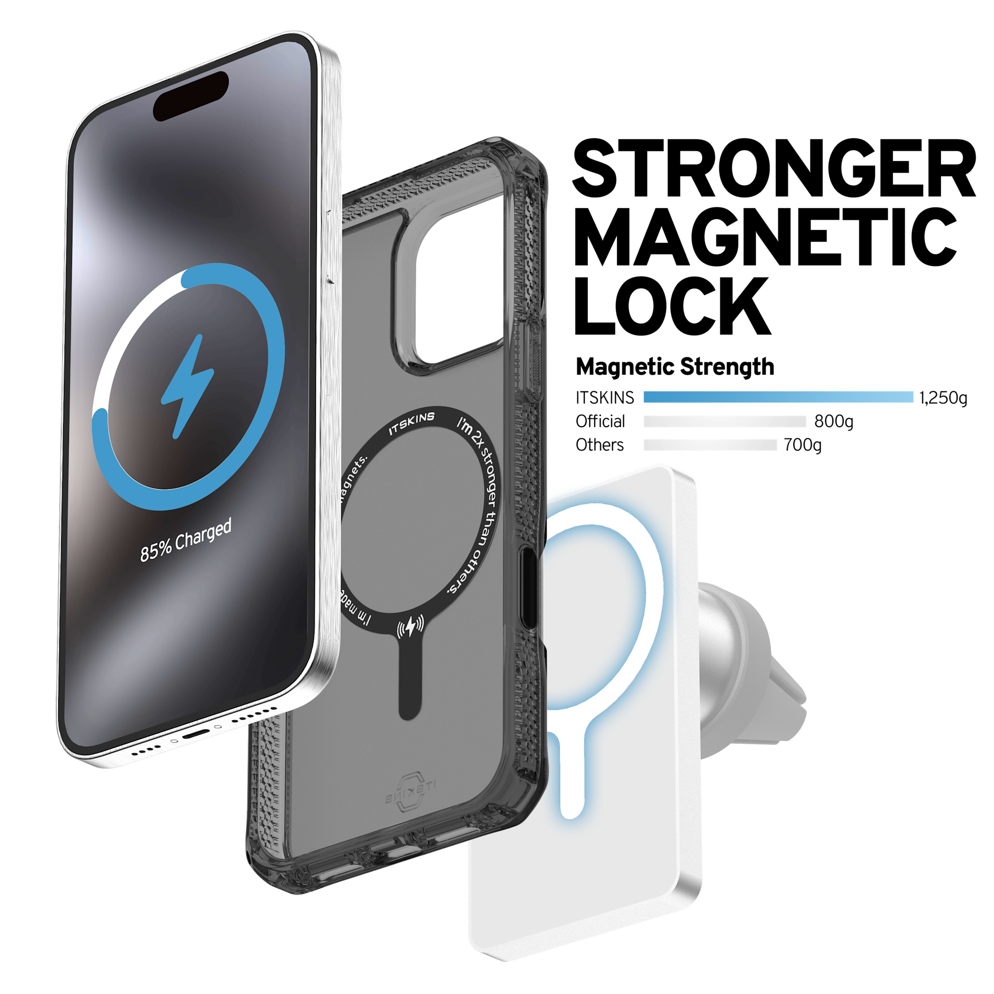 ITSKINS Hybrid R Vapor Touch MagSafe Case for iPhone 16 Pro - Smoke