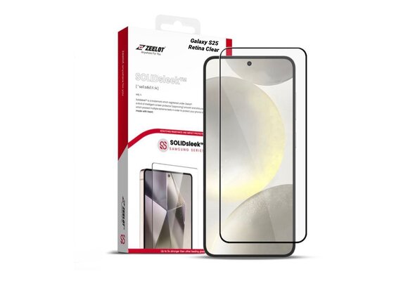 ZEELOT SOLIDsleek 2.5D Tempered Glass Screen Protector for Samsung Galaxy S25 - Retina Clear