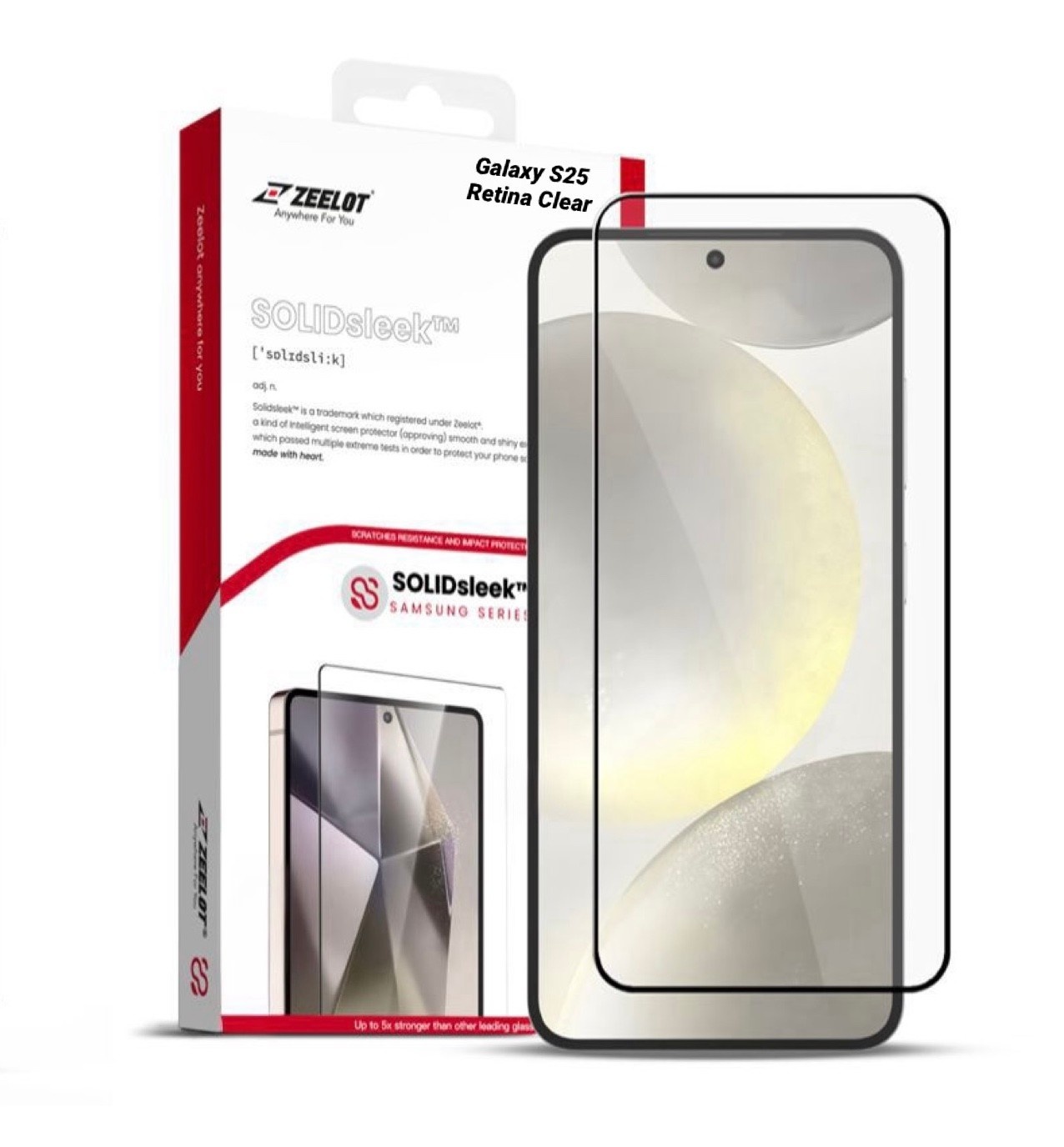 ZEELOT SOLIDsleek 2.5D Tempered Glass Screen Protector for Samsung Galaxy S25 - Retina Clear