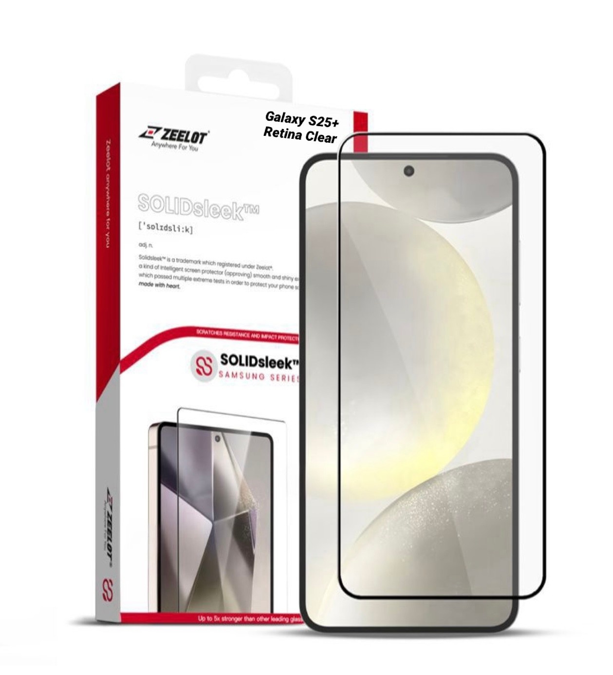 ZEELOT SOLIDsleek 2.5D Tempered Glass Screen Protector for Samsung Galaxy S25 Plus - Retina Clear
