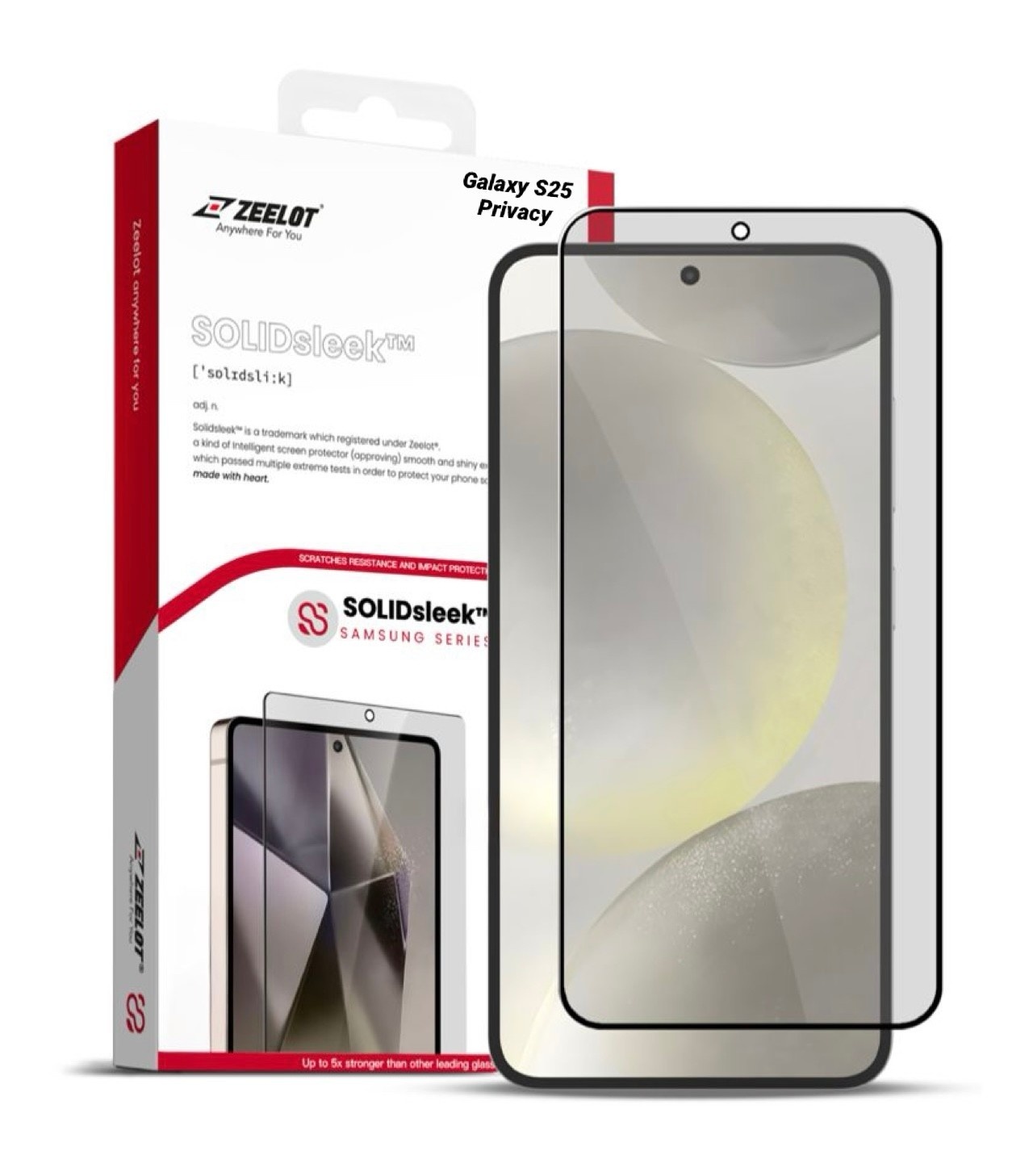 ZEELOT SOLIDsleek 2.5D Tempered Glass Screen Protector for Samsung Galaxy S25 - Privacy