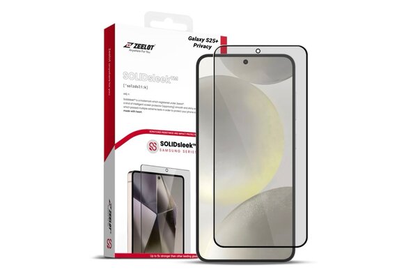 ZEELOT SOLIDsleek 2.5D Tempered Glass Screen Protector for Samsung Galaxy S25 Plus - Privacy