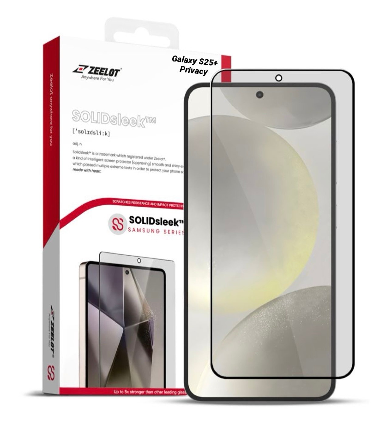 ZEELOT SOLIDsleek 2.5D Tempered Glass Screen Protector for Samsung Galaxy S25 Plus - Privacy