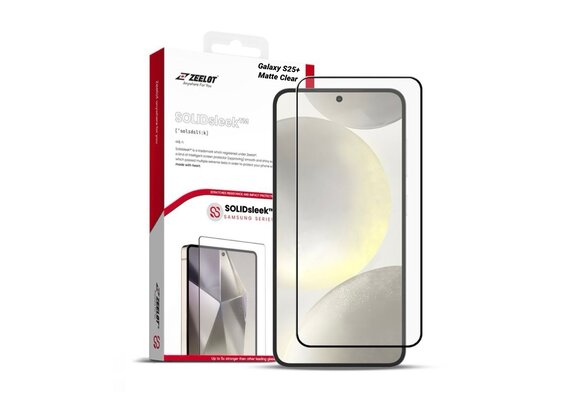 ZEELOT SOLIDsleek 2.5D Tempered Glass Screen Protector for Samsung Galaxy S25 Plus - Matte Clear