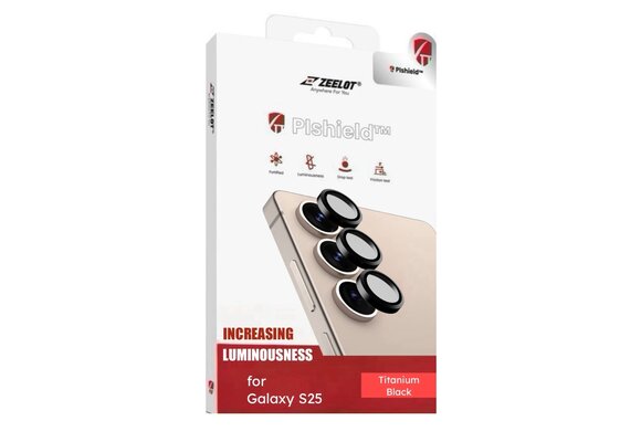 ZEELOT Pishield Titanium Alloy Lens Protector for Samsung Galaxy S25 - Black