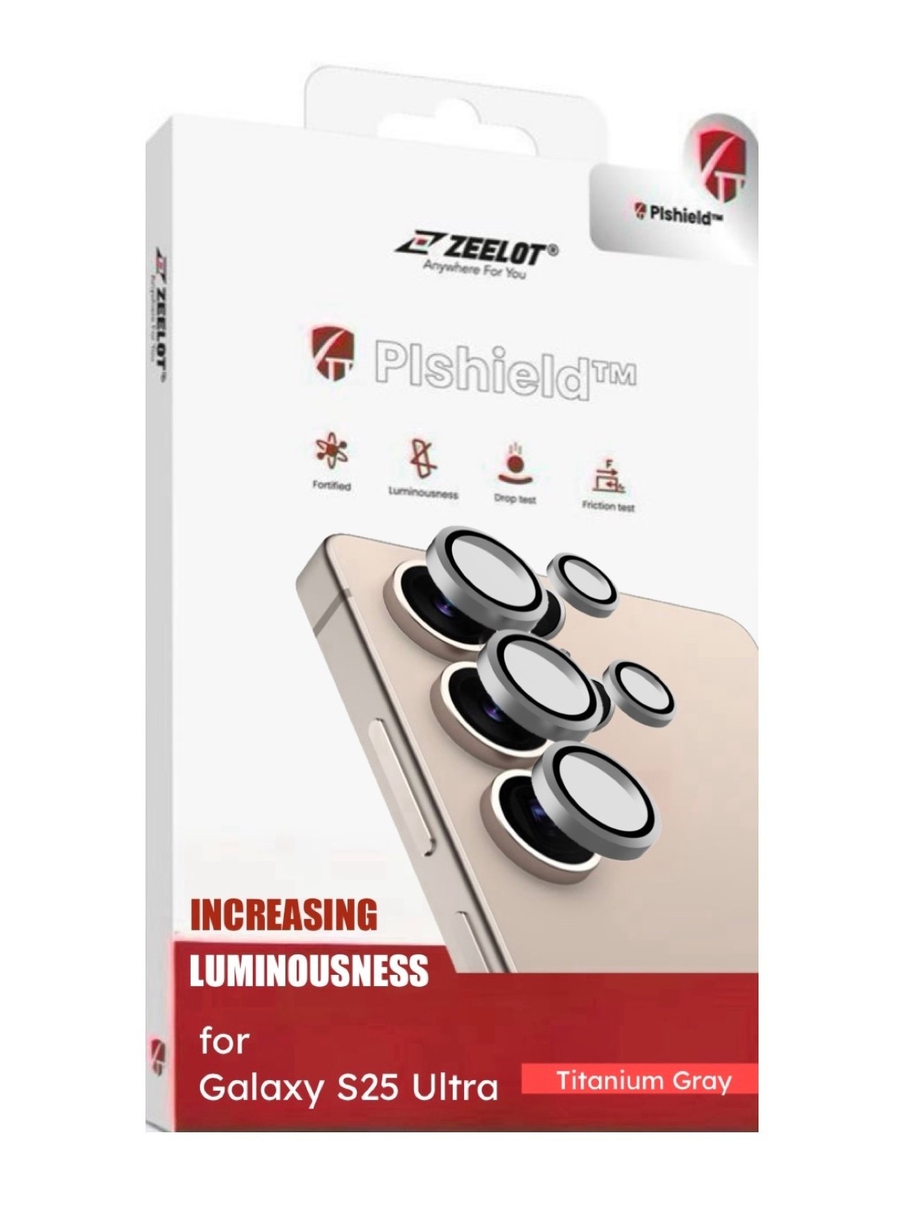 ZEELOT Pishield Titanium Alloy Lens Protector for Samsung Galaxy  S25Ultra - Titanium Gray