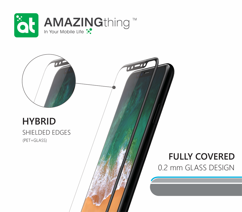 AmazingThing 3D Full Covered Supreme Glass Screen Protector for iPhone X/Xs/11Pro - Clear