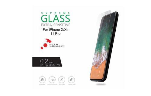 AmazingThing Extra Sensitive Supreme Glass Screen Protector for iPhone X/Xs/11Pro - Clear