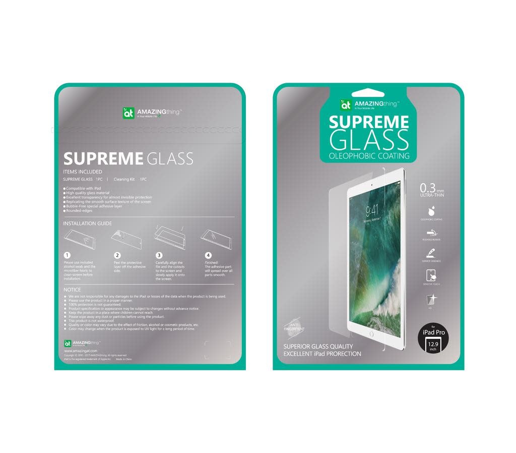 AmazingThing Supreme Glass Screen Protector for iPad Pro 12.9"  1st/2nd Generation - Crystal Clear