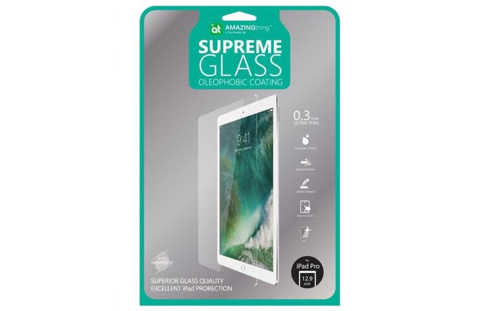 AmazingThing Supreme Glass Screen Protector for iPad Pro 12.9" 1st/2nd Generation - Crystal Clear