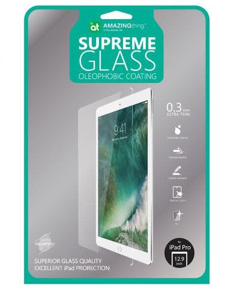 AmazingThing Supreme Glass Screen Protector for iPad Pro 12.9"  1st/2nd Generation - Crystal Clear