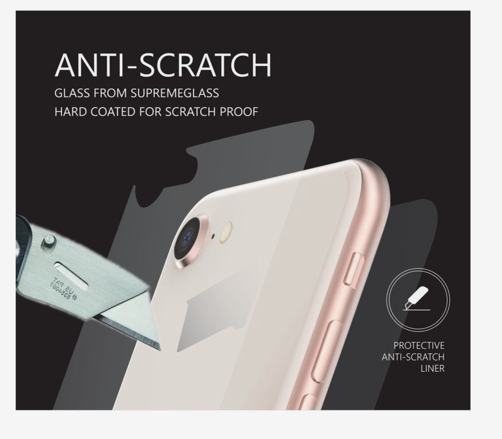 Amazing Thing 0.3mm Supreme Glass Crystal Front & Back Protector for iPhone 4.7" 8/7/SE - Clear