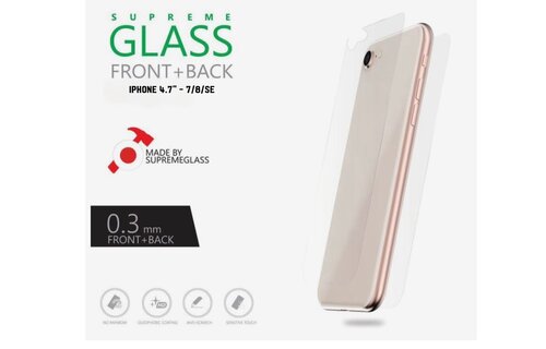 Amazing Thing 0.3mm Supreme Glass Crystal Front & Back Protector for iPhone 4.7" 8/7/SE - Clear