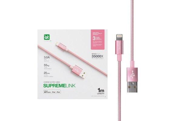 AmazingThing SupremeLink Lightning to USB-A Cable 1m - Rose Gold