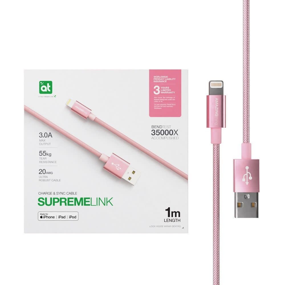 AmazingThing SupremeLink Lightning to USB-A Cable 1m - Rose Gold