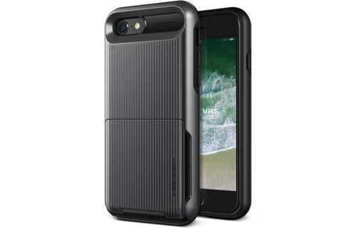 VRS Design Damda Folder Card Holder Case for  iPhone 7/8/SE - Metal Black