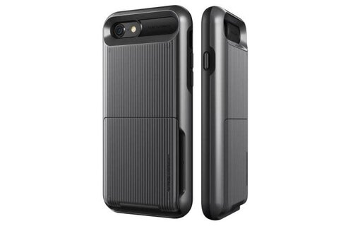 VRS Design Damda Folder Card Holder Case for  iPhone 7/8/SE - Metal Black