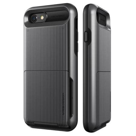 VRS Design Damda Folder Card Holder Case for  iPhone 7/8/SE - Metal Black
