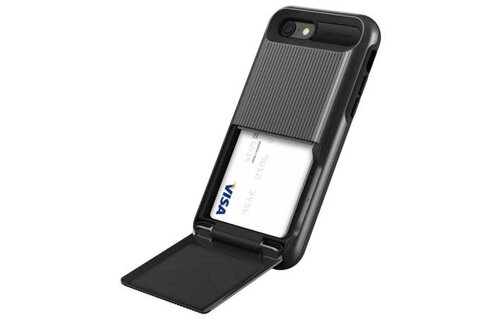 VRS Design Damda Folder Card Holder Case for  iPhone 7/8/SE - Metal Black