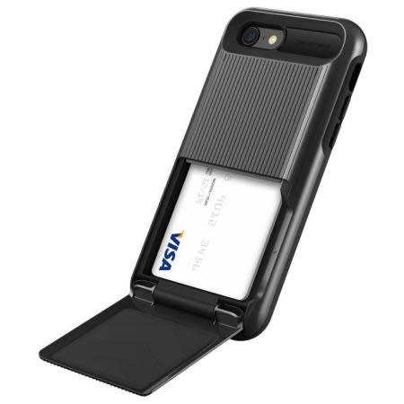 VRS Design Damda Folder Card Holder Case for  iPhone 7/8/SE - Metal Black