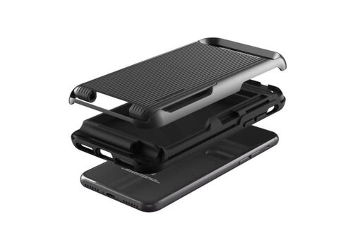 VRS Design Damda Folder Card Holder Case for  iPhone 7/8/SE - Metal Black
