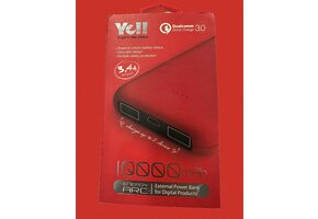 Yeii External Power Bank Quick Charge 3.0, USB Port 10'000mAh - Red