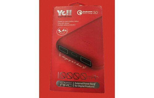 Yeii External Power Bank Quick Charge 3.0, USB Port 10'000mAh - Red