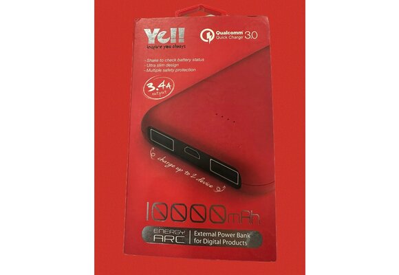 Yeii External Power Bank Quick Charge 3.0, USB Port 10'000mAh - Red