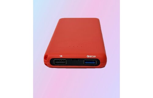 Yeii External Power Bank Quick Charge 3.0, USB Port 10'000mAh - Red