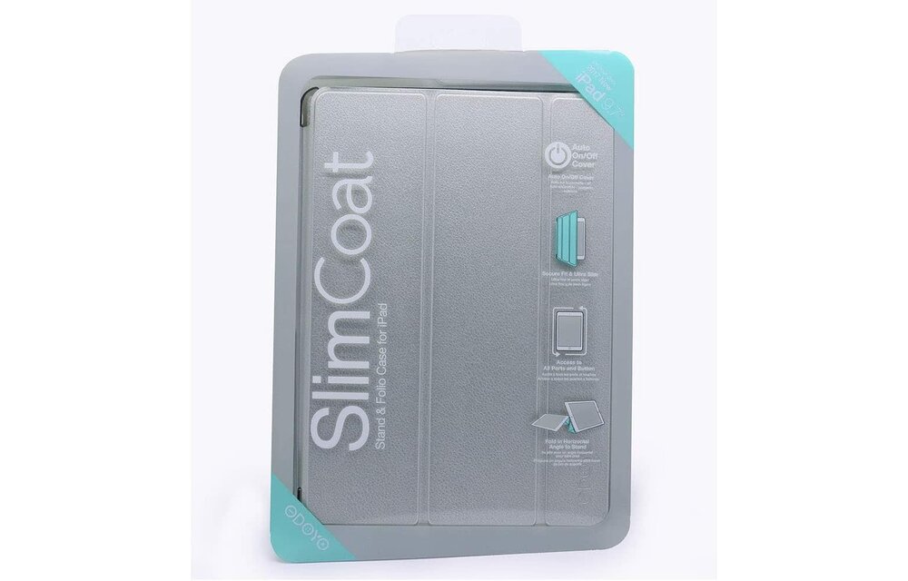Odoyo Apple iPad 9.7in (2017) Slim Coat Smart Folio Cover - Silver Slim Coat