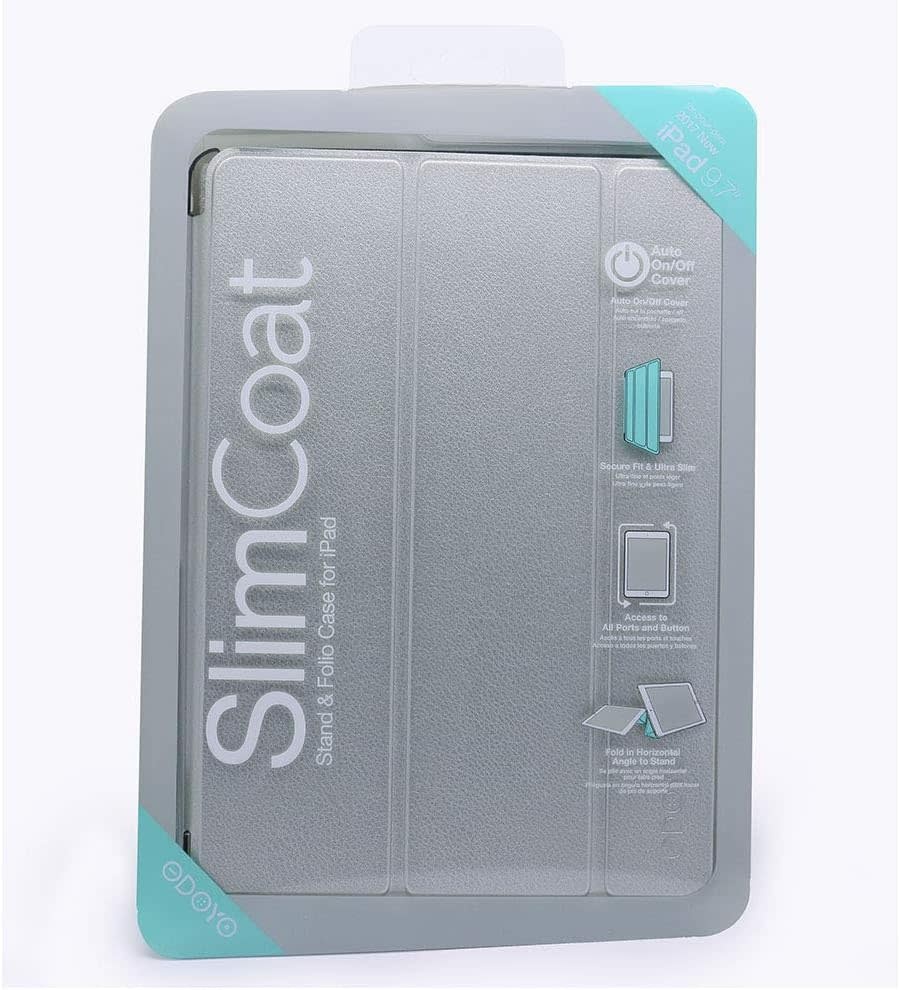 Odoyo Apple iPad 9.7in (2017) Slim Coat Smart Folio Cover - Silver Slim Coat