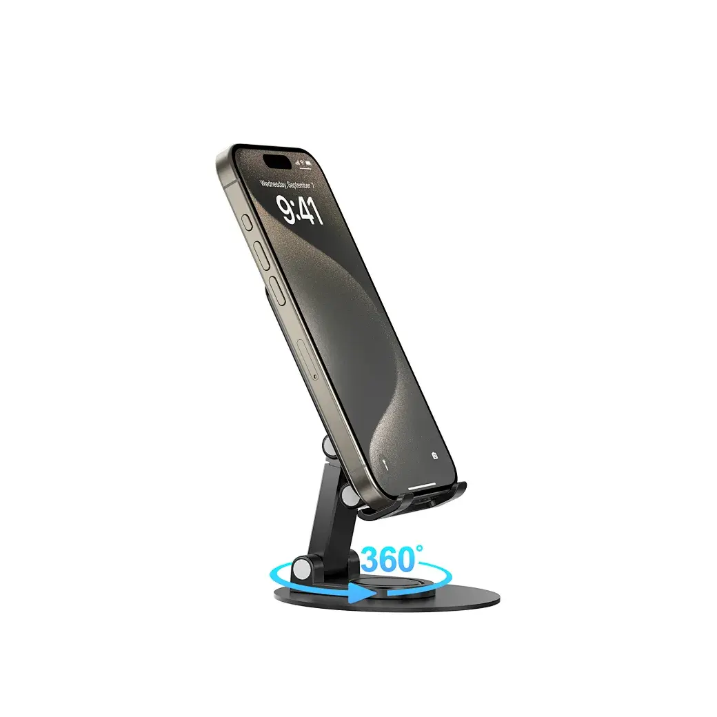 WiWU Foldable Portable 360 Degree Rotation Mobile and Tablet Stand - Black