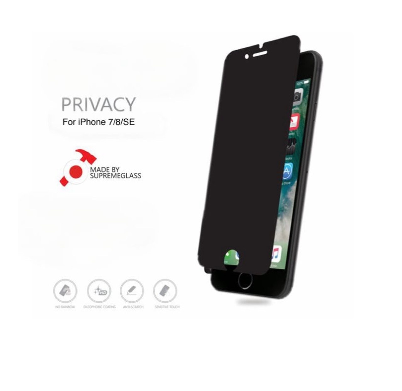 CELLET PREMIUM TEMPERED GLASS SCREEN PROTECTOR FOR IPHONE 7/8/SE - PRIVACY