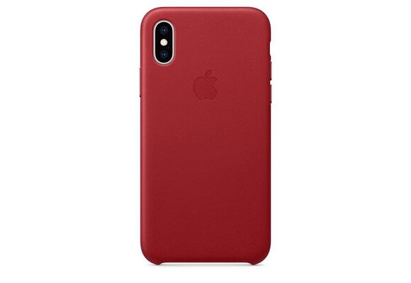 Apple iPhone X Leather Case - Red