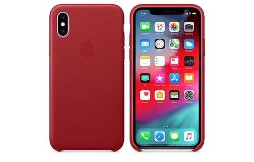 Apple iPhone X Leather Case - Red