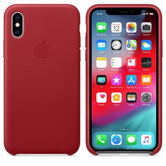 Apple iPhone X Leather Case - Red