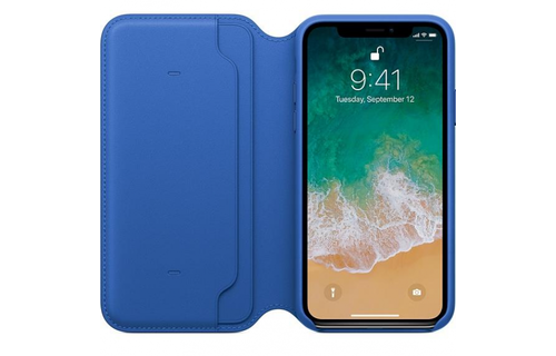 Apple iPhone X Leather Folio - Electric Blue