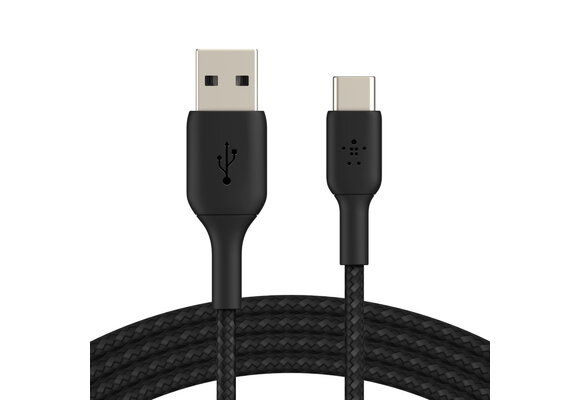 Belkin Boost Charge Braided  USB-A to USB-C Cable 6.6ft/2m - Black